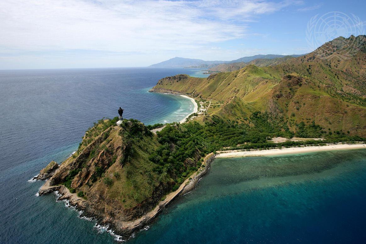 An aerial view of Chritu Rei in Dili.